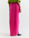 GREEN-PINK T.SHAPE SHIBORI SHIRT WITH SHIBORI SKIRT