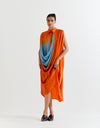 ORANGE-BLUE FRIDA DRESS