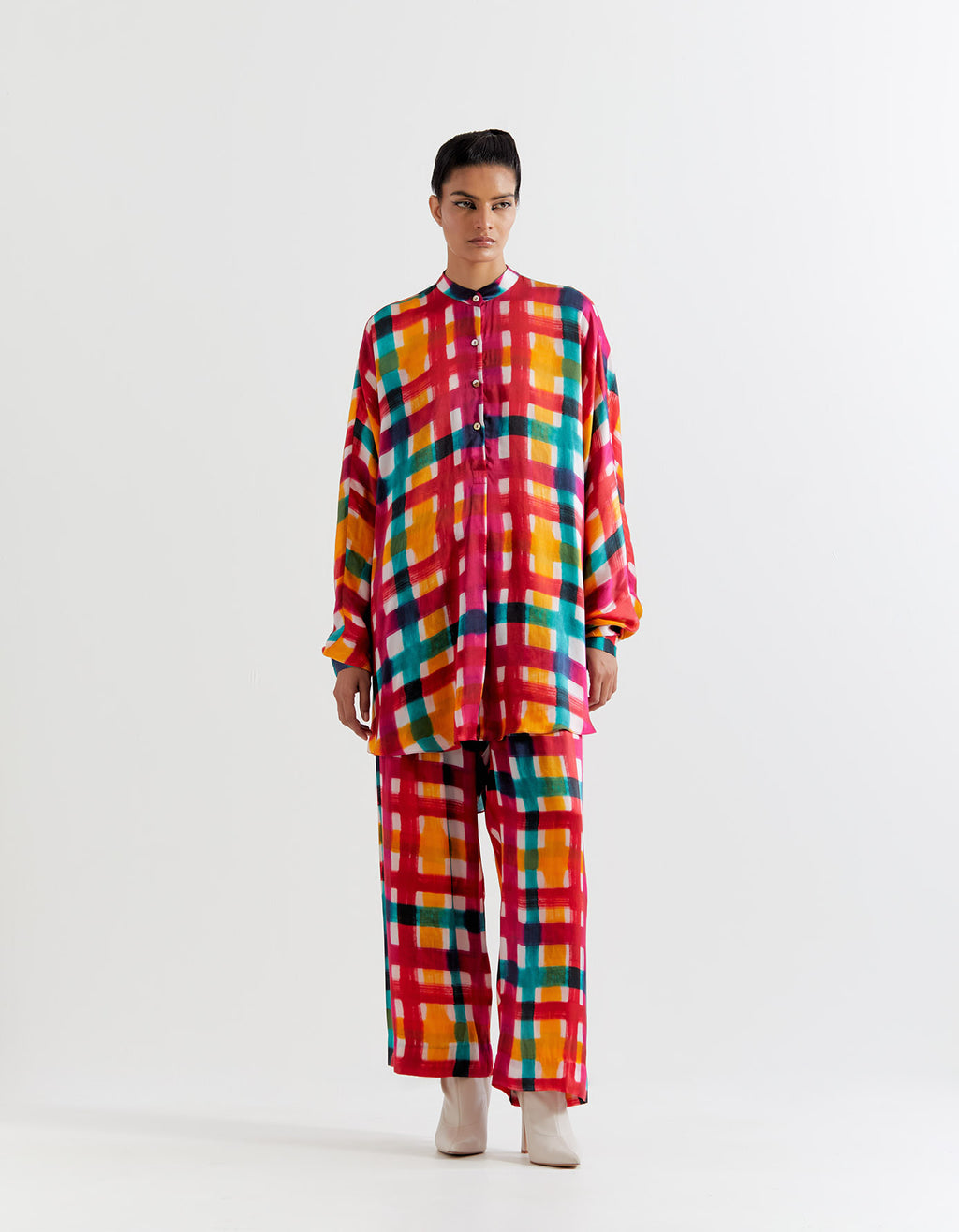 MULTI PLAID T.SHAPE SHIRT WITH PANTS
