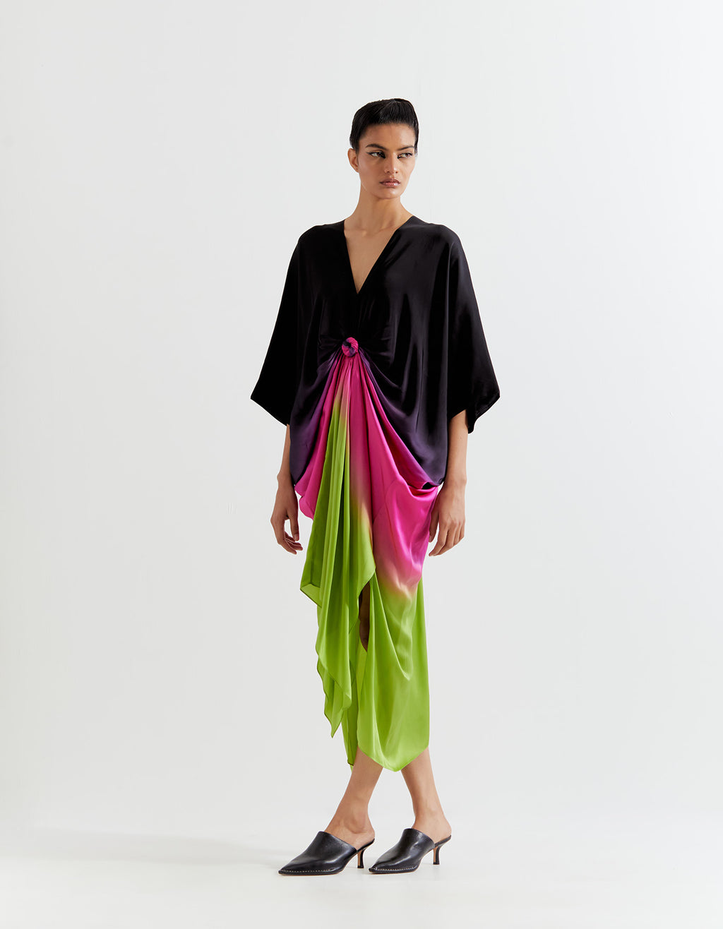 PINK OMBRE OMBRE KNOT KAFTAN
