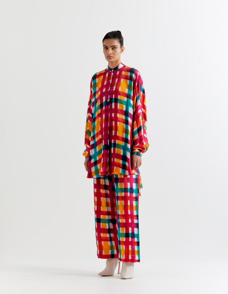 MULTI PLAID T.SHAPE SHIRT WITH PANTS