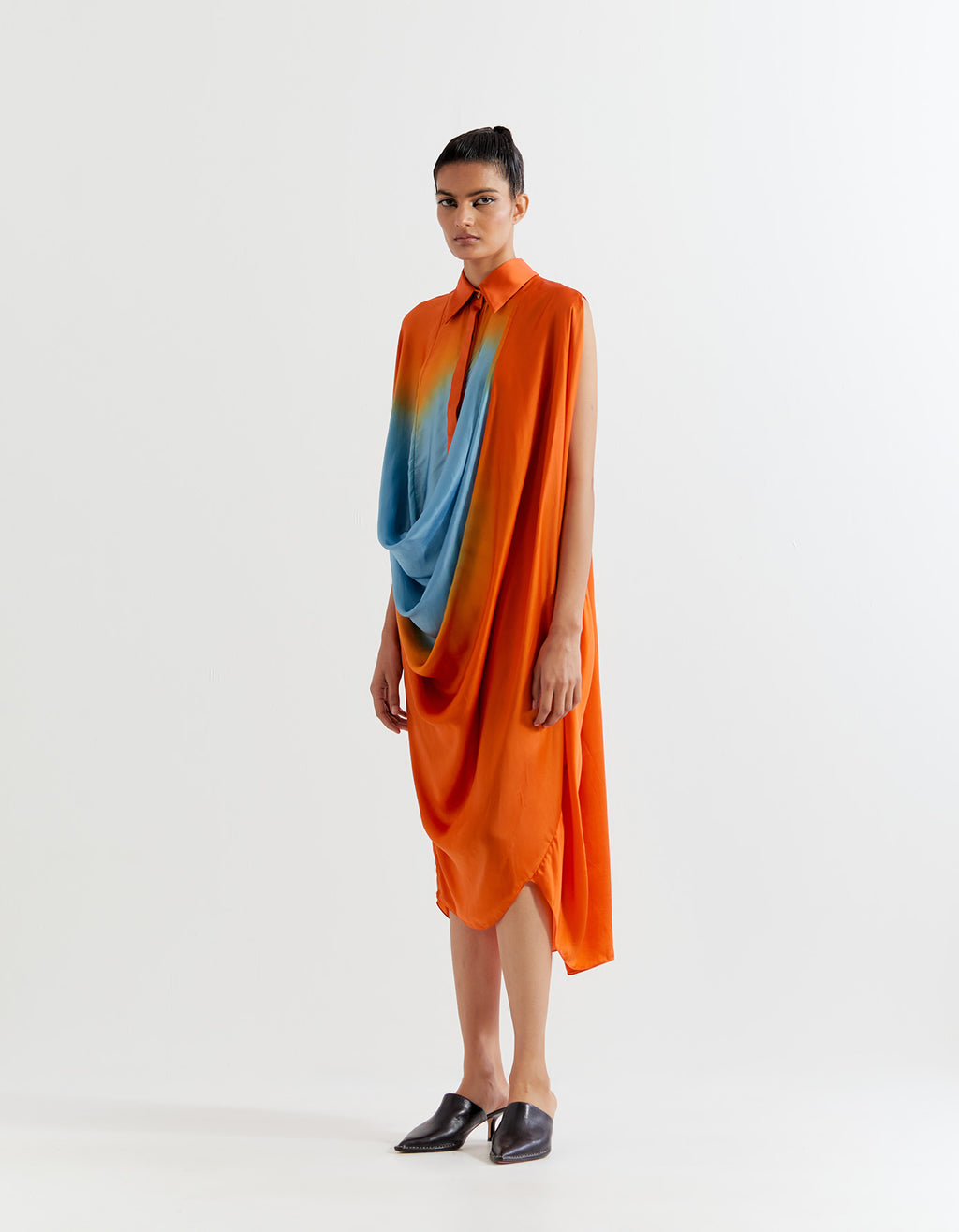 ORANGE-BLUE FRIDA DRESS