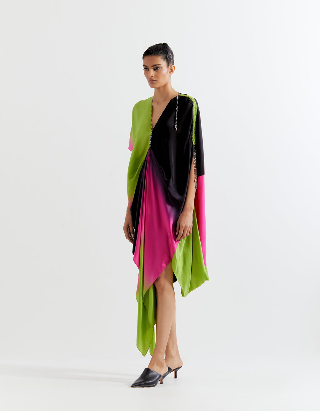 PINK OMBRE RUCHED DRESS