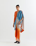 SILVER OMBRE RUCHED DRESS