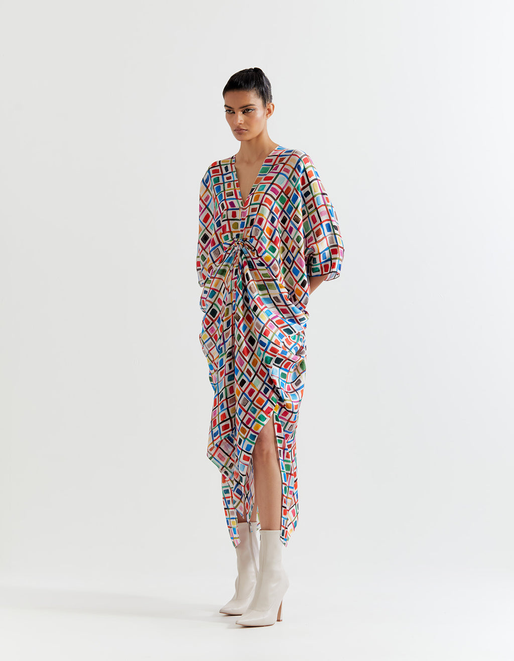 WINDOW PANE KNOT KAFTAN