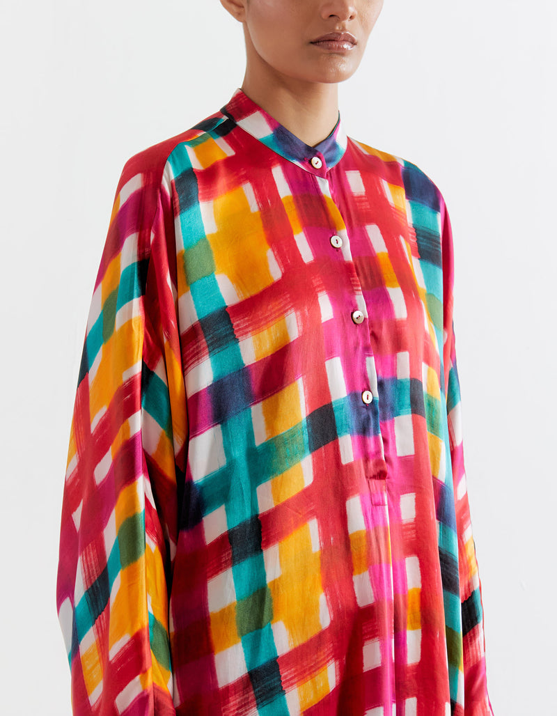 MULTI PLAID T.SHAPE SHIRT WITH PANTS
