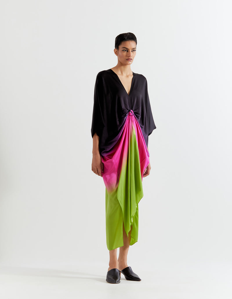 PINK OMBRE OMBRE KNOT KAFTAN