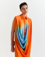 ORANGE-BLUE FRIDA DRESS