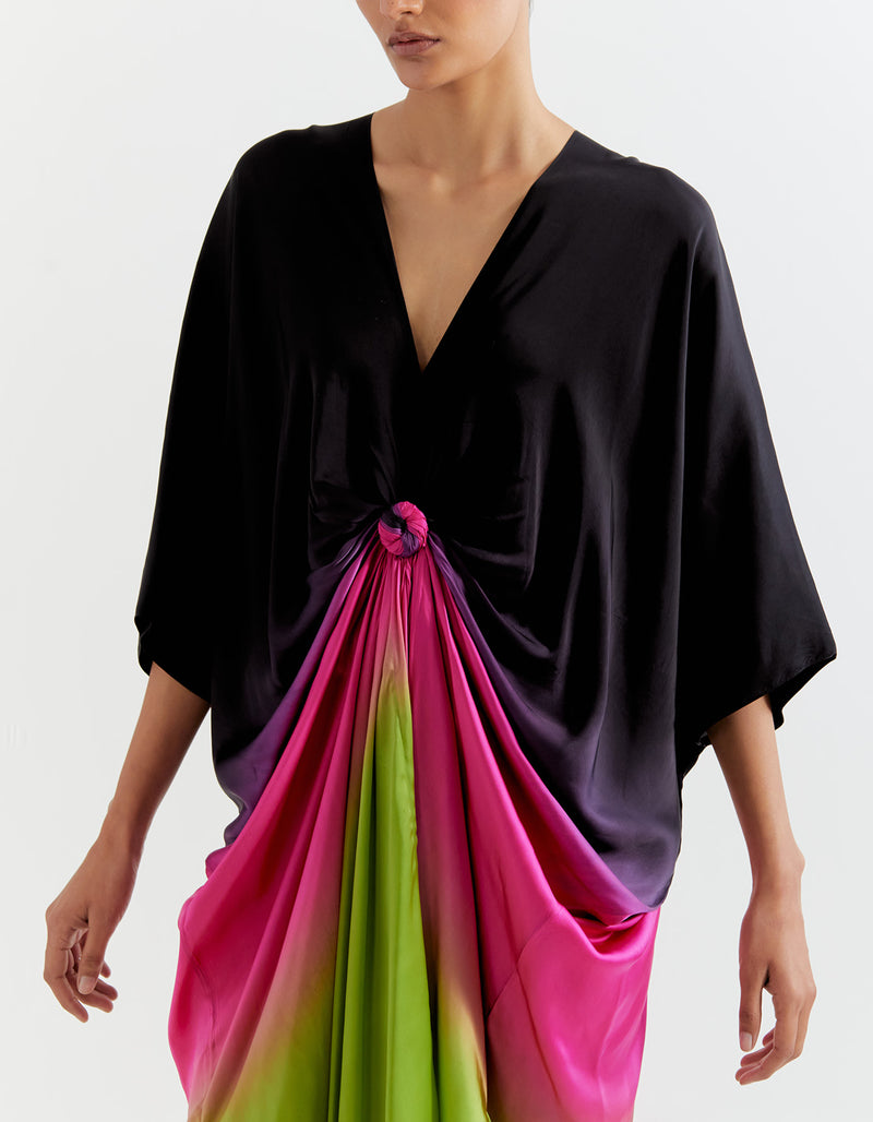 PINK OMBRE OMBRE KNOT KAFTAN