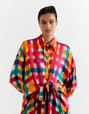 MULTI PLAID KNOT SHIRT