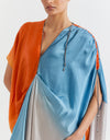 SILVER OMBRE RUCHED DRESS