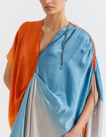 SILVER OMBRE RUCHED DRESS