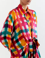 MULTI PLAID KNOT SHIRT