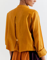 SAFFRON-PURPLE HEART SHAPE SHIBORI SHIRT WITH OMBRE SKIRT