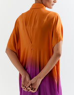 ORANGE OMBRE CINCHED SHIRT