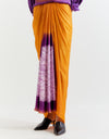 PURPLE-SAFFRON  T.SHAPE SHIBORI SHIRT WITH SHIBORI SKIRT