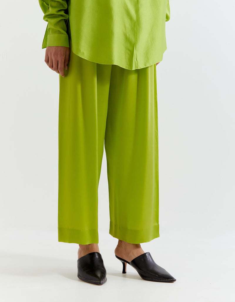 GREEN-PINK HEART SHAPE SHIBORI SHIRT WITH PANTS