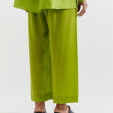 GREEN-PINK HEART SHAPE SHIBORI SHIRT WITH PANTS