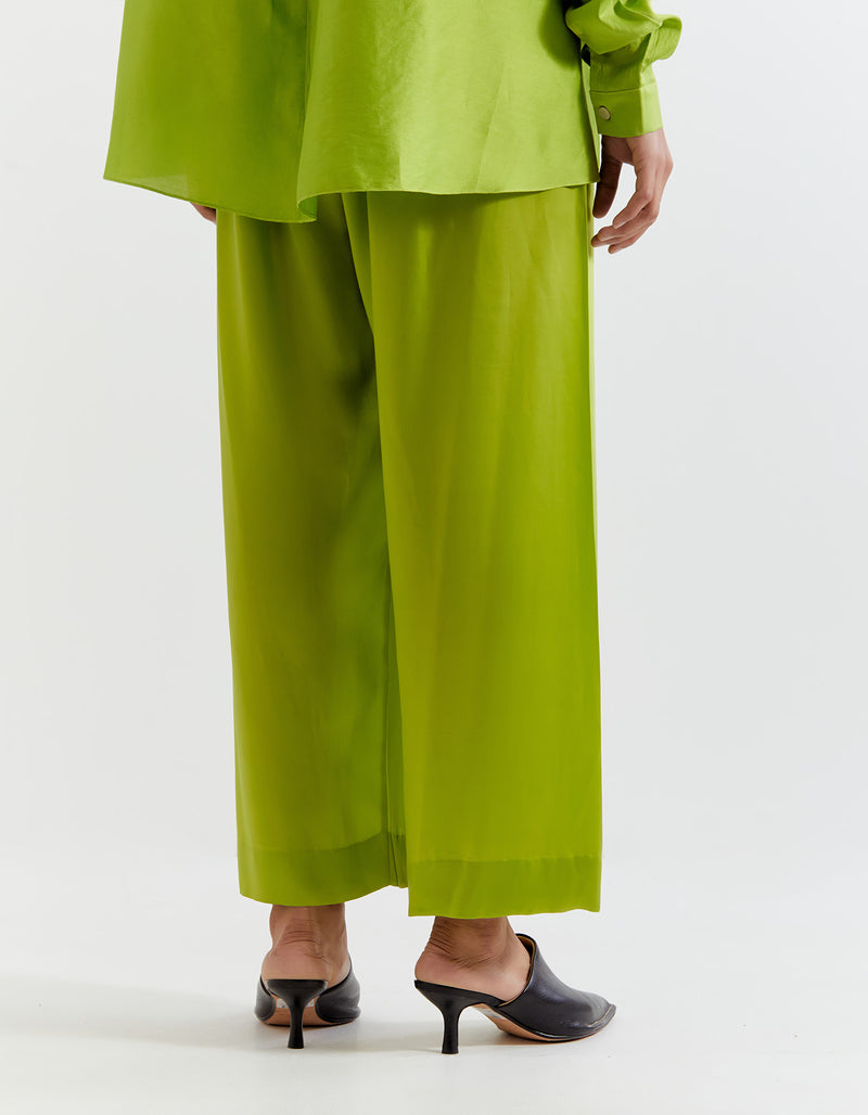 GREEN-PINK HEART SHAPE SHIBORI SHIRT WITH PANTS