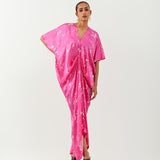 SPLATTER DRAPED DRESS