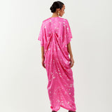SPLATTER DRAPED DRESS