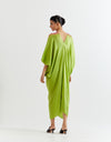 GREEN-PINK DIP-DYE KNOT KAFTAN