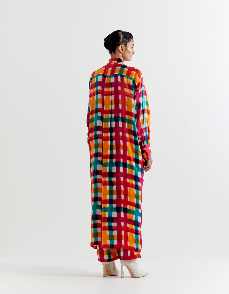 MULTI PLAID KNOT SHIRT