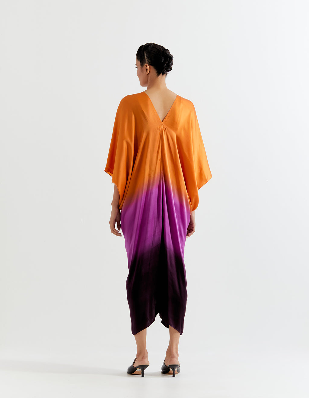 ORANGE OMBRE OMBRE KNOT KAFTAN