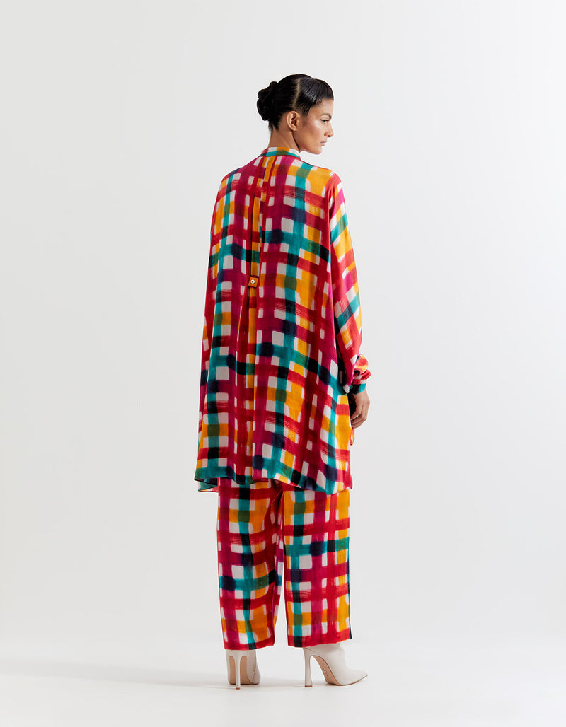 MULTI PLAID T.SHAPE SHIRT WITH PANTS