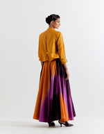 SAFFRON-PURPLE HEART SHAPE SHIBORI SHIRT
